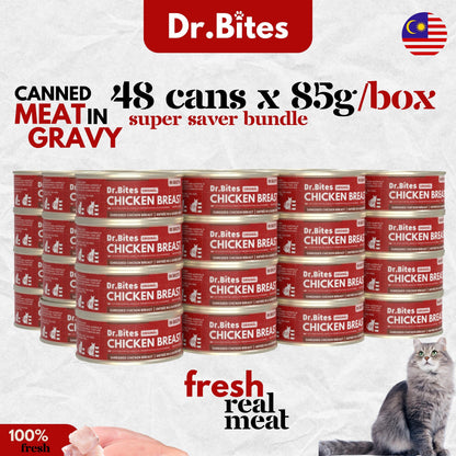 Dr.Bites Cat Canned Food (Wet Food) 85g x 48 pcs (In a BOX)