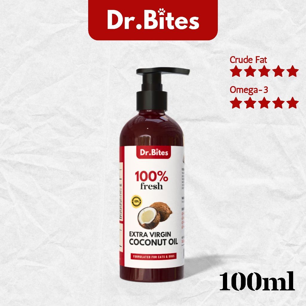 Dr. Bites Premium Extra Virgin Coconut Oil for Cat & Dog [100ml]