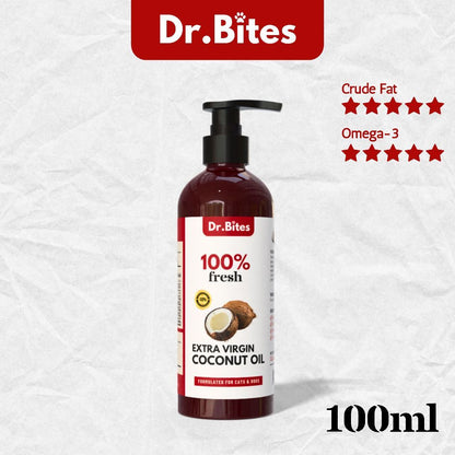 Dr. Bites Premium Extra Virgin Coconut Oil for Cat & Dog [100ml]