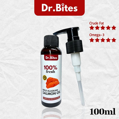 Dr. Bites Premium Wild Alaskan Salmon Oil for Cat & Dog [100ml]