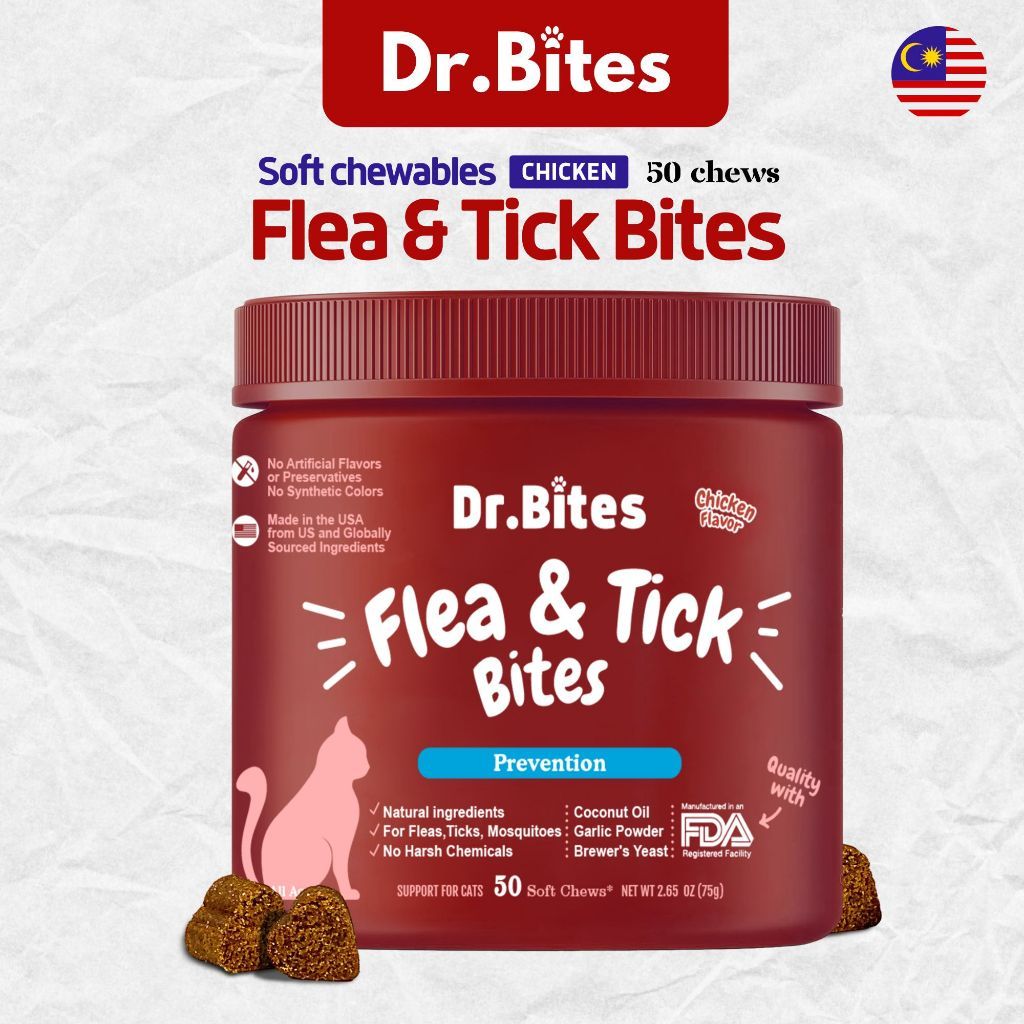 Dr. Bites Flea & Tick Bites Soft Chews 50 Chews (75g)