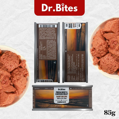 Dr.Bites Cat Canned Food [85g] BARF Recipe Pureed Pate Real Meat 85g