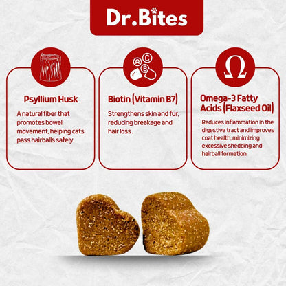 Dr. Bites Hairball Remedy + Digestion Support Bites Soft Chews 50 Chews (75g)
