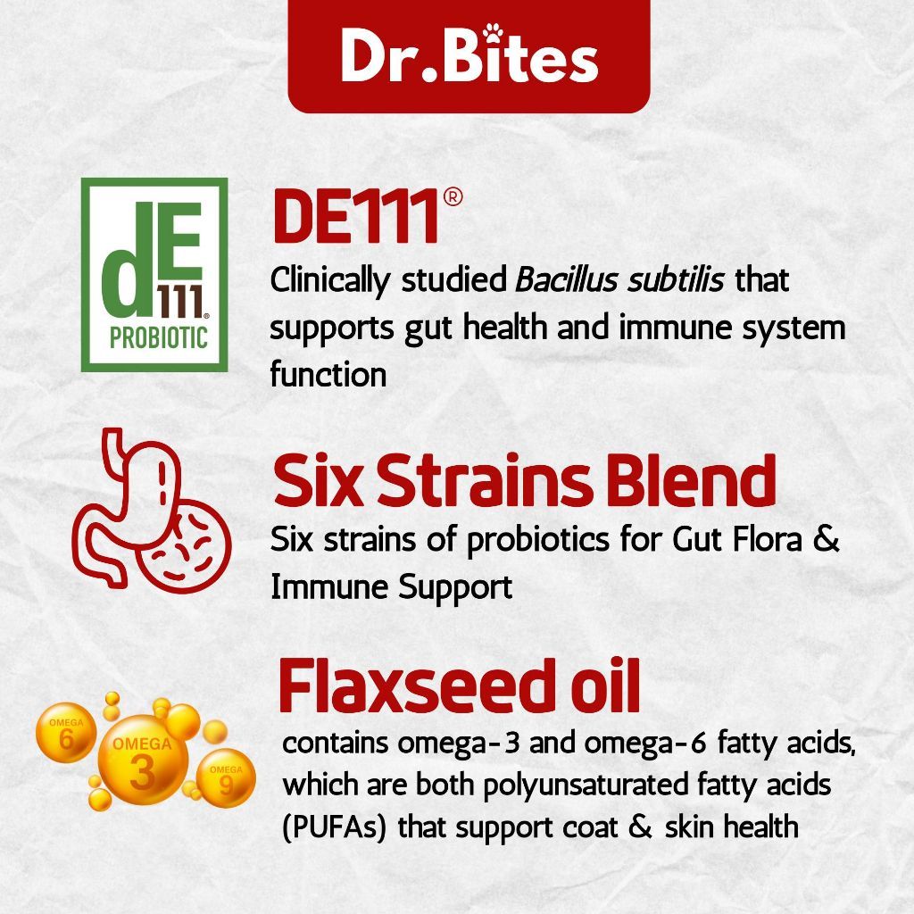 Dr. Bites Probiotics Bites Soft Chews 50 Chews (75g)