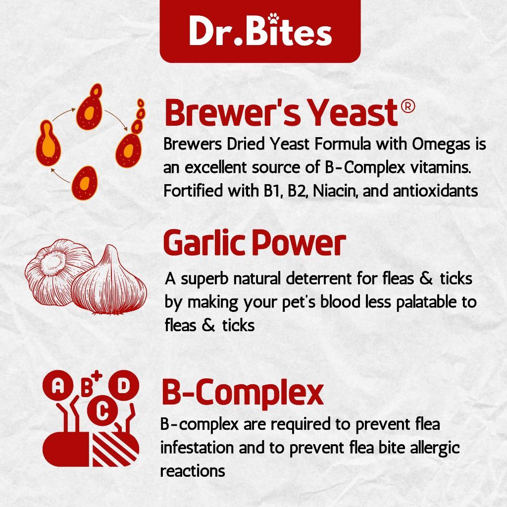 Dr. Bites Flea & Tick Bites Soft Chews 50 Chews (75g)