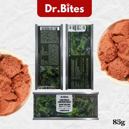 Dr.Bites Cat Canned Food [85g] BARF Recipe Pureed Pate Real Meat 85g