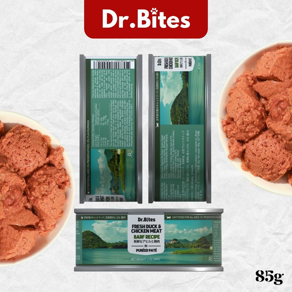 Dr.Bites Cat Canned Food [85g] BARF Recipe Pureed Pate Real Meat 85g