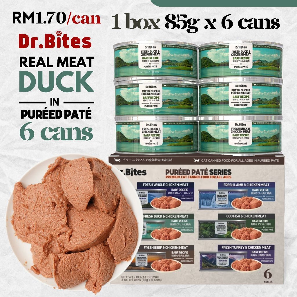 Dr.Bites Cat Canned Food [85g] BARF Recipe Pureed Pate Real Meat 85g