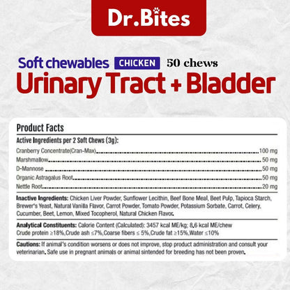 Dr. Bites Urinary Tract & Bladdder Bites Soft Chews 50 Chews (75g)