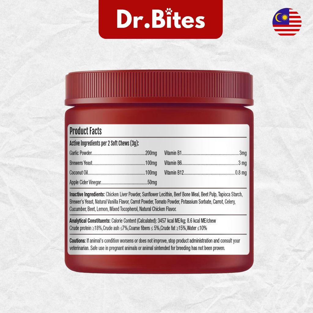 Dr. Bites Flea & Tick Bites Soft Chews 50 Chews (75g)