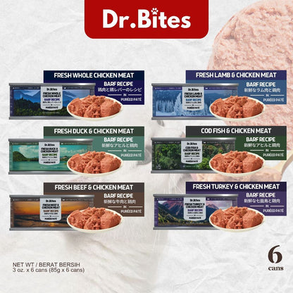 Dr.Bites Cat Canned Food [85g] BARF Recipe Pureed Pate Real Meat 85g
