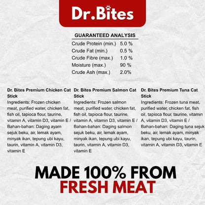 Dr. Bites Real Meat Cat Stick Puree [15g x 10pcs]