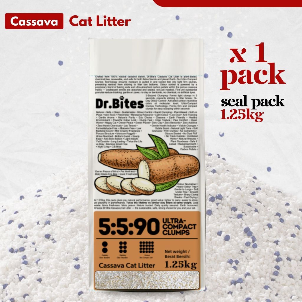Dr.Bites Pure Cassava Cat Litter 4L/1.25kg