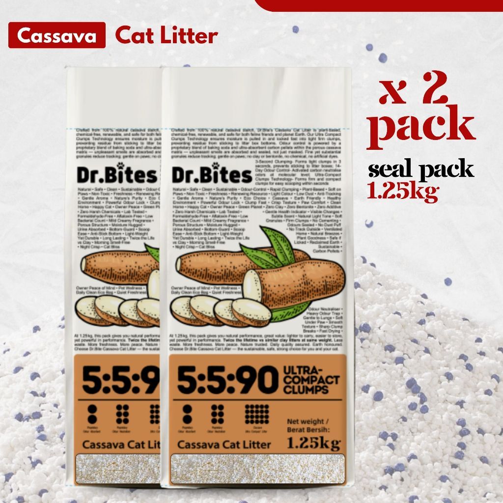 Dr.Bites Pure Cassava Cat Litter 4L/1.25kg