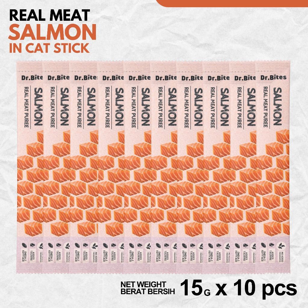 Dr. Bites Real Meat Cat Stick Puree [15g x 10pcs]